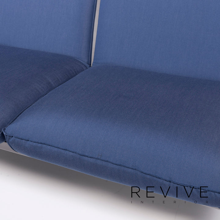 Brühl & Sippold Roro Designer Stoff Sofa Blau Zweisitzer inkl. Funktion #10066