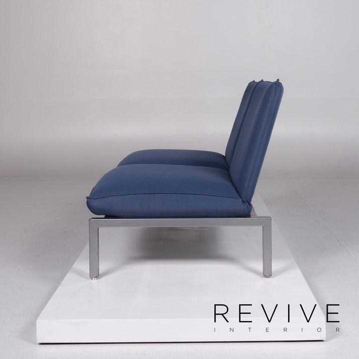 Brühl & Sippold Roro Designer Stoff Sofa Blau Zweisitzer inkl. Funktion #10066