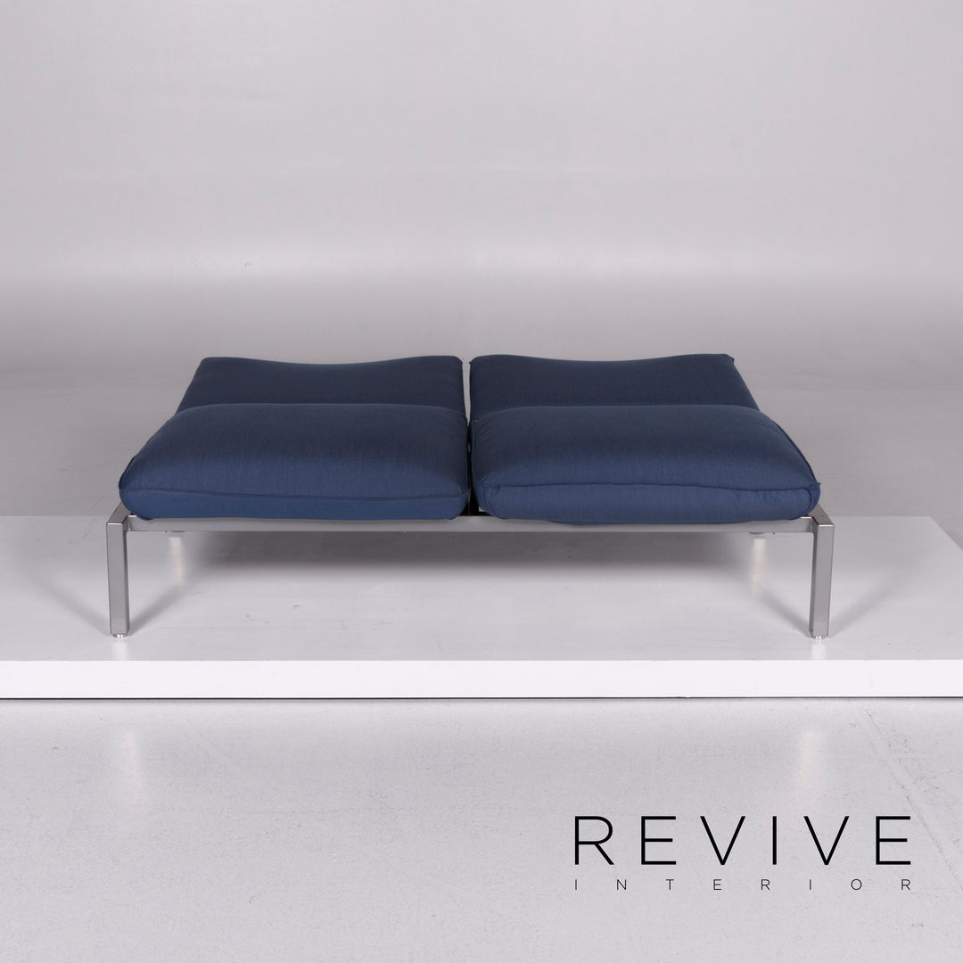 Brühl & Sippold Roro Designer Stoff Sofa Blau Zweisitzer inkl. Funktion #10066