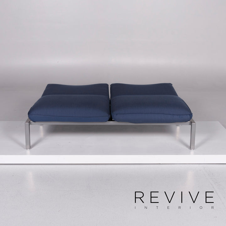 Brühl & Sippold Roro Designer Stoff Sofa Blau Zweisitzer inkl. Funktion #10066