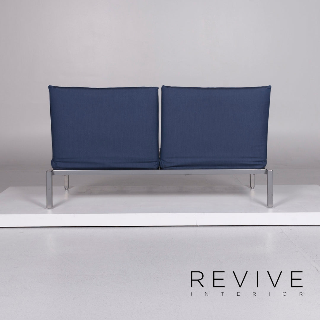 Brühl & Sippold Roro Designer Stoff Sofa Blau Zweisitzer inkl. Funktion #10066