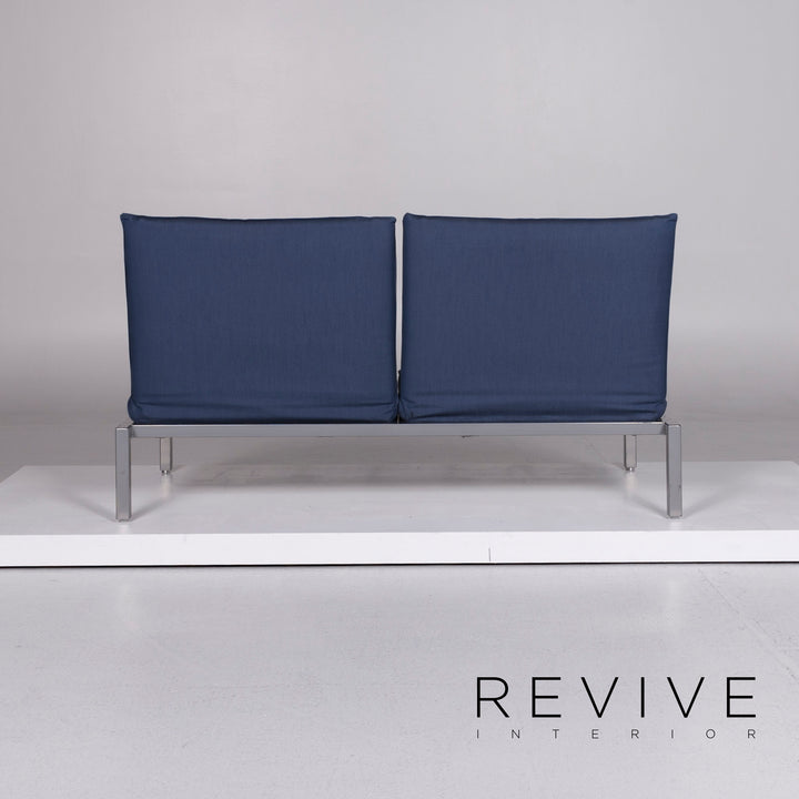 Brühl & Sippold Roro Designer Stoff Sofa Blau Zweisitzer inkl. Funktion #10066
