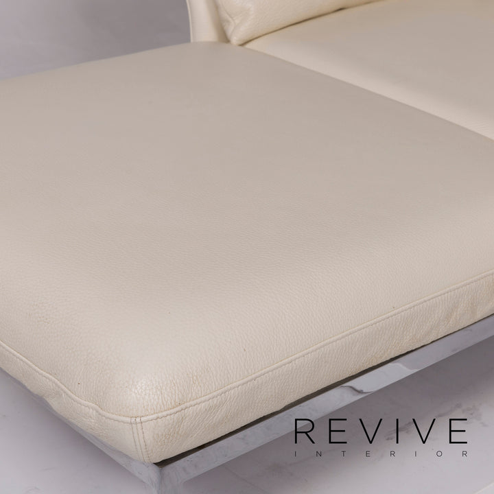 Brühl & Sippold Roro Leder Ecksofa Creme Sofa Funktion Relaxfunktion Schlaffunktion Couch #11186