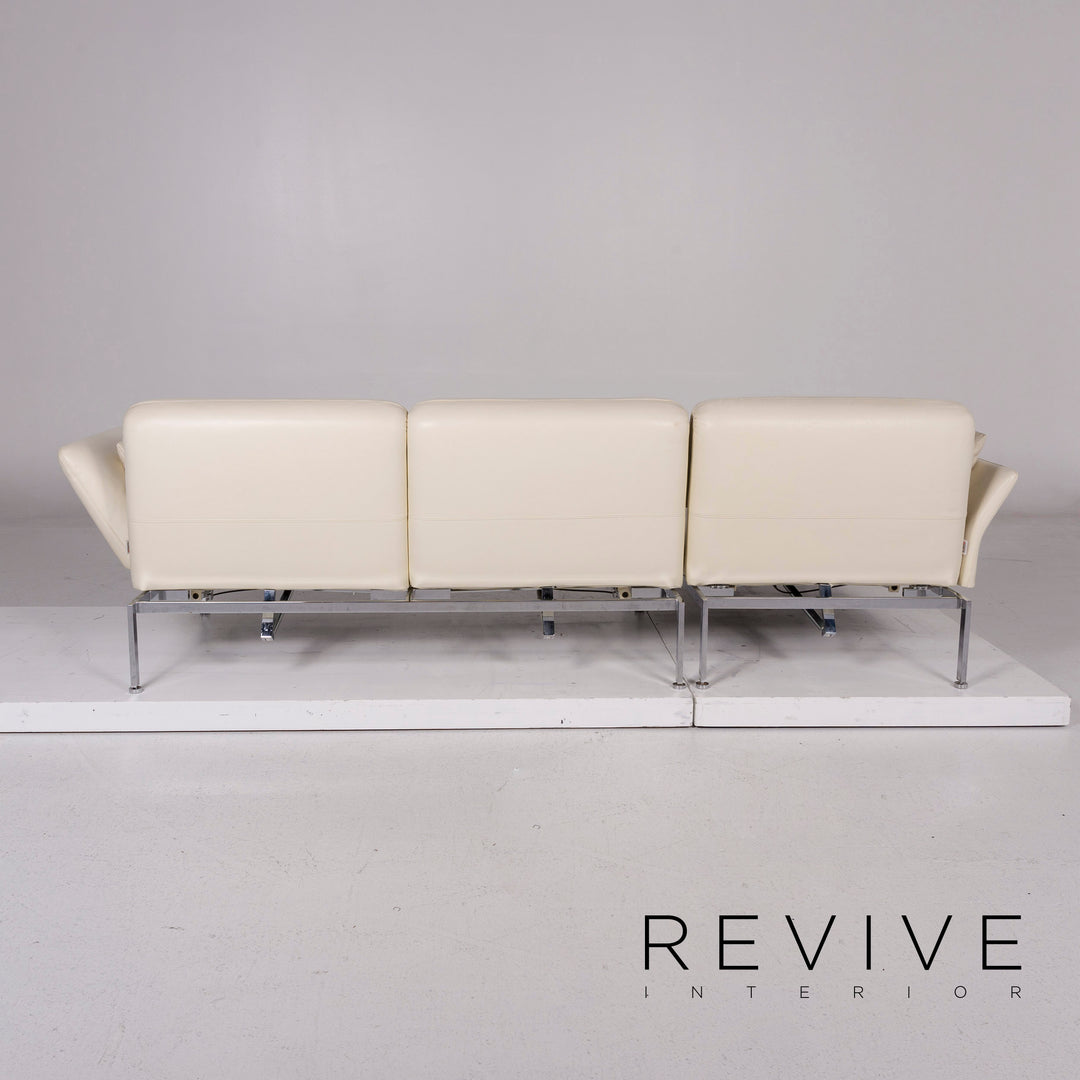 Brühl & Sippold Roro Leder Ecksofa Creme Sofa Funktion Relaxfunktion Schlaffunktion Couch #11186