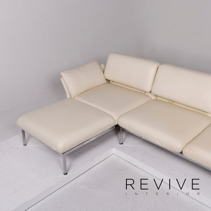 Brühl & Sippold Roro Leder Ecksofa Creme Sofa Funktion Relaxfunktion Schlaffunktion Couch #11186