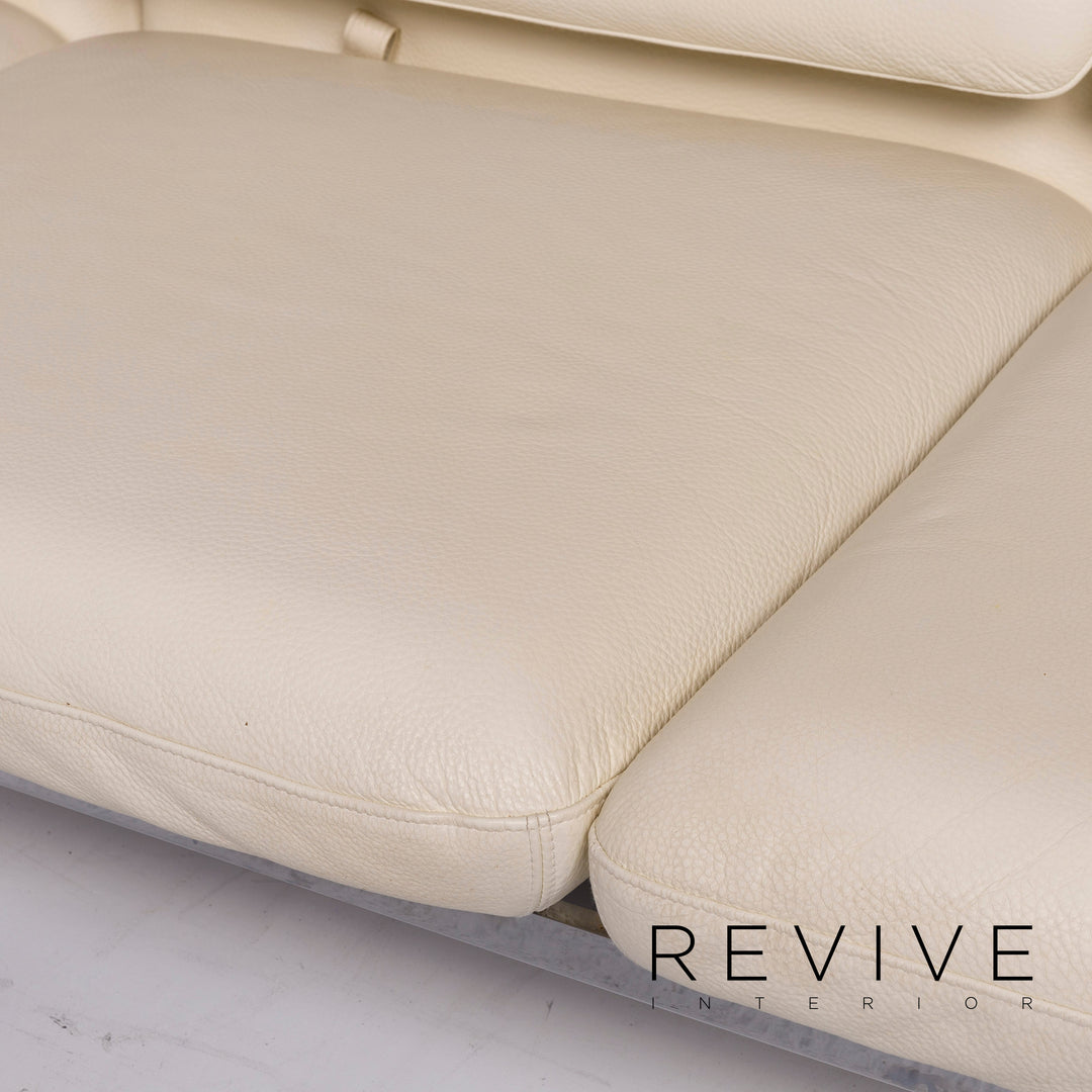 Brühl & Sippold Roro Leder Ecksofa Creme Sofa Funktion Relaxfunktion Schlaffunktion Couch #11186