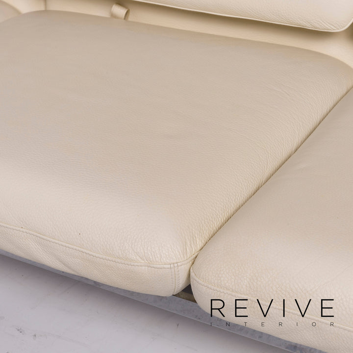 Brühl & Sippold Roro Leder Ecksofa Creme Sofa Funktion Relaxfunktion Schlaffunktion Couch #11186