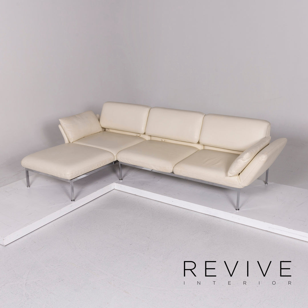 Brühl & Sippold Roro Leder Ecksofa Creme Sofa Funktion Relaxfunktion Schlaffunktion Couch #11186