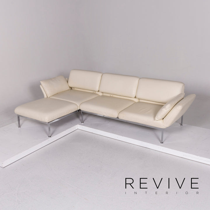 Brühl & Sippold Roro Leder Ecksofa Creme Sofa Funktion Relaxfunktion Schlaffunktion Couch #11186
