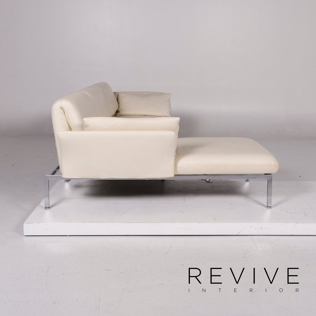Brühl & Sippold Roro Leder Ecksofa Creme Sofa Funktion Relaxfunktion Schlaffunktion Couch #11186