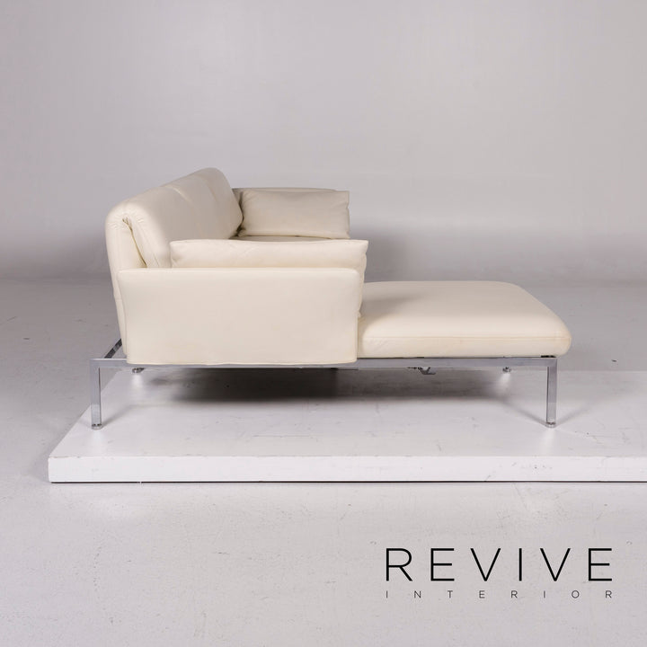 Brühl & Sippold Roro Leder Ecksofa Creme Sofa Funktion Relaxfunktion Schlaffunktion Couch #11186