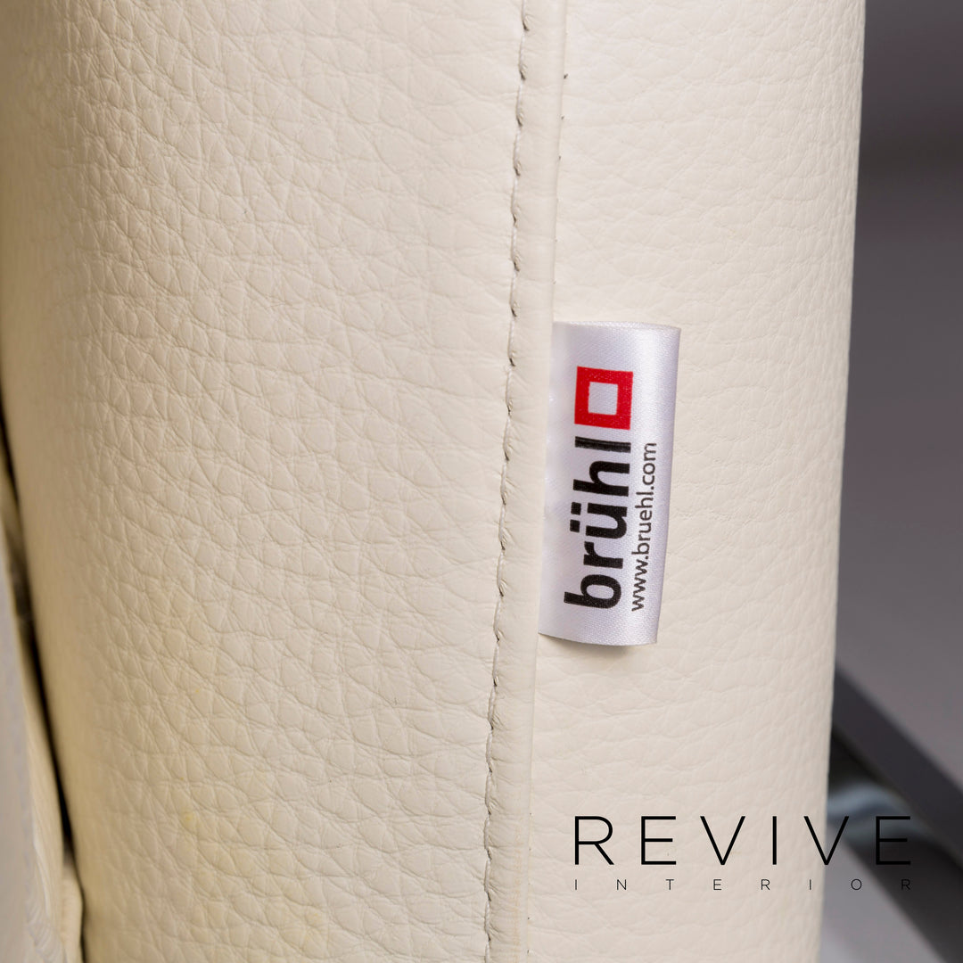 Brühl & Sippold Roro Leder Ecksofa Creme Sofa Funktion Relaxfunktion Schlaffunktion Couch #11186