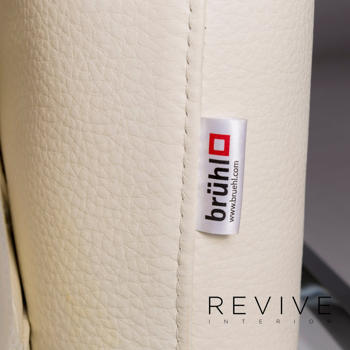 Brühl & Sippold Roro Leder Ecksofa Creme Sofa Funktion Relaxfunktion Schlaffunktion Couch #11186