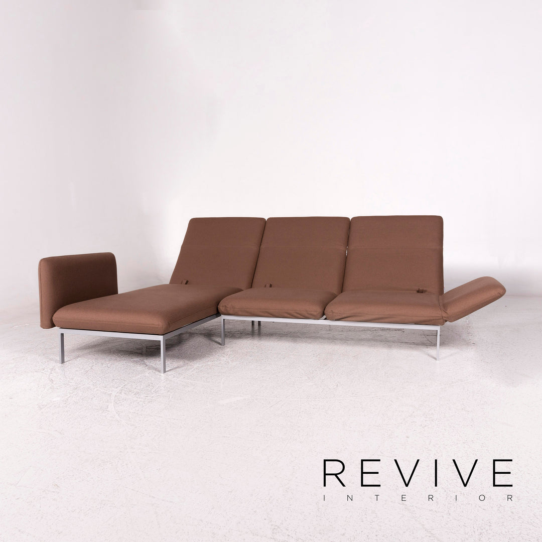 Brühl & Sippold Roro Stoff Ecksofa Braun Sofa Relaxfunktion Schlaffunktion Couch #10192
