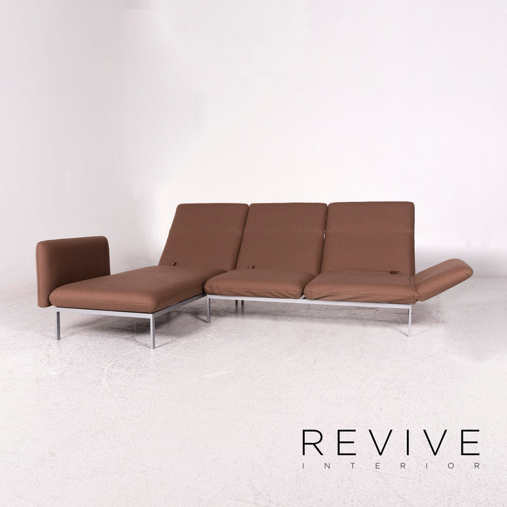 Brühl & Sippold Roro Stoff Ecksofa Braun Sofa Relaxfunktion Schlaffunktion Couch #10192
