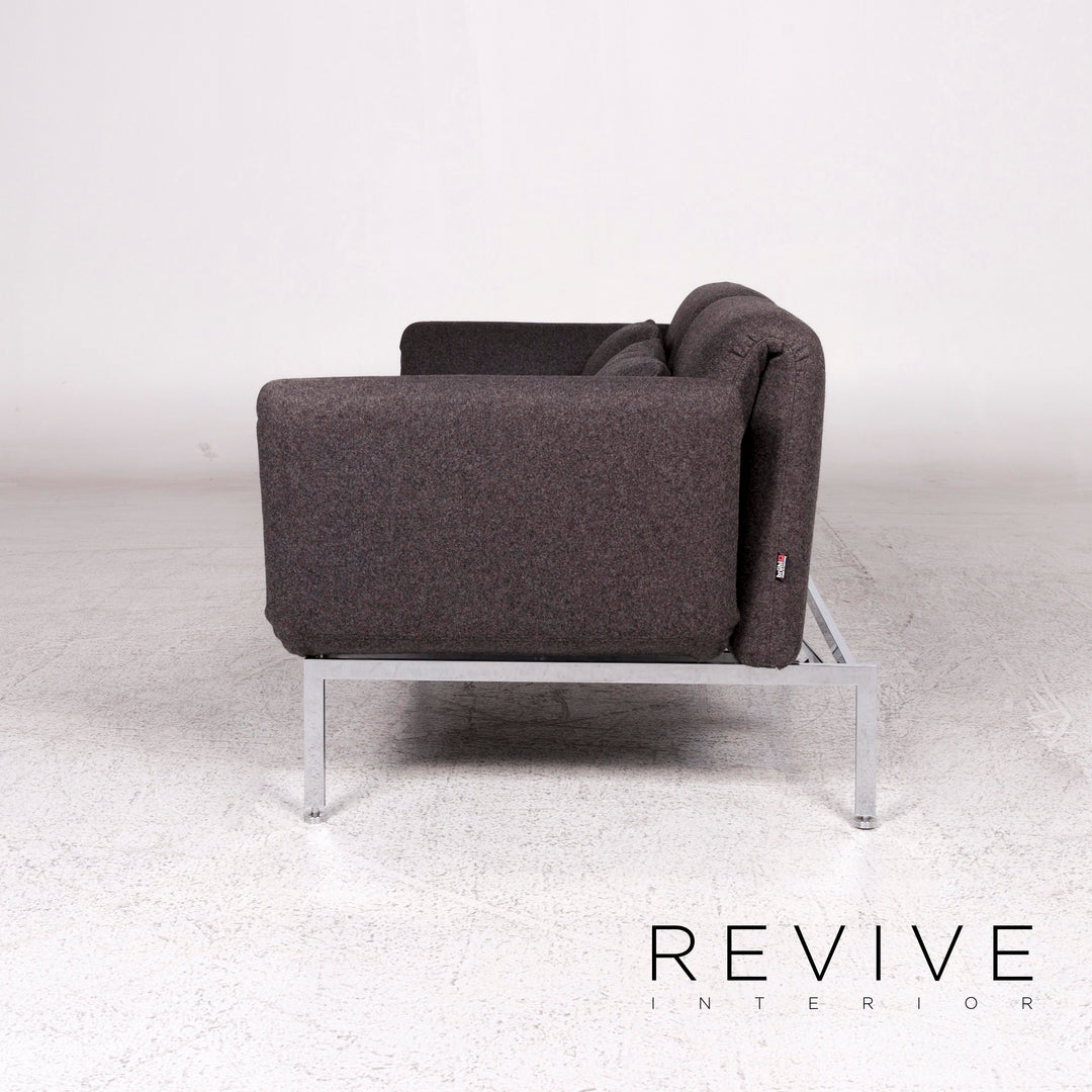 Brühl & Sippold Roro Stoff Sofa Filz Grau Zweisitzer Relaxfunktion Schlaffunktion Funktion Couch #10138