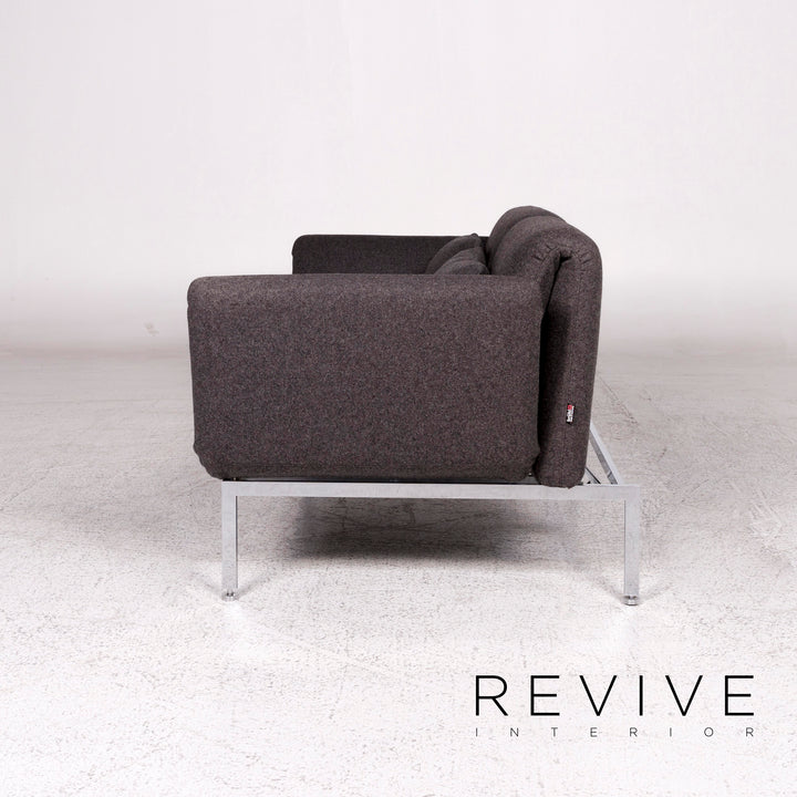 Brühl & Sippold Roro Stoff Sofa Filz Grau Zweisitzer Relaxfunktion Schlaffunktion Funktion Couch #10138
