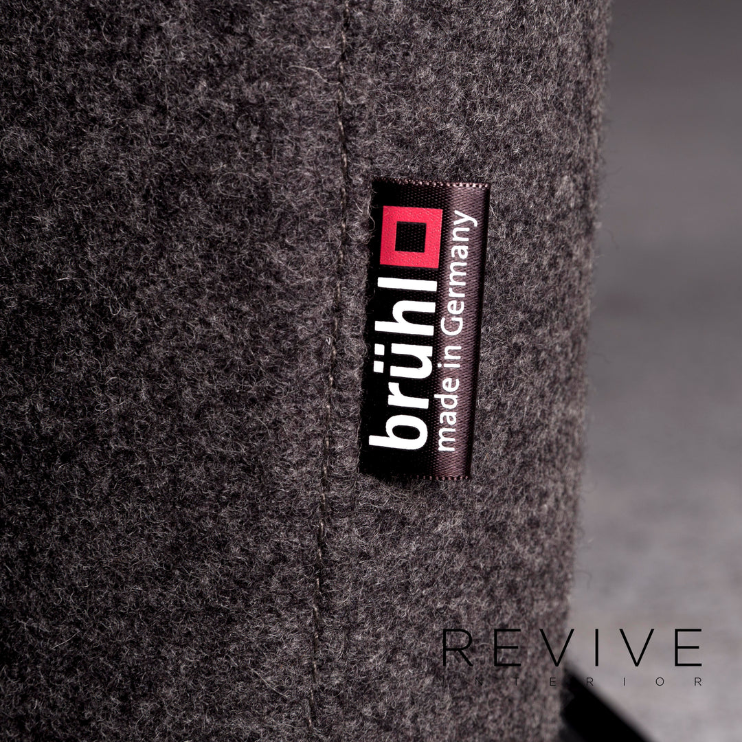 Brühl & Sippold Roro Stoff Sofa Filz Grau Zweisitzer Relaxfunktion Schlaffunktion Funktion Couch #10138