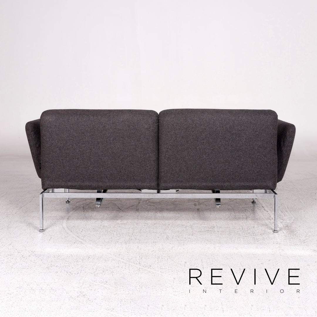 Brühl & Sippold Roro Stoff Sofa Filz Grau Zweisitzer Relaxfunktion Schlaffunktion Funktion Couch #10138