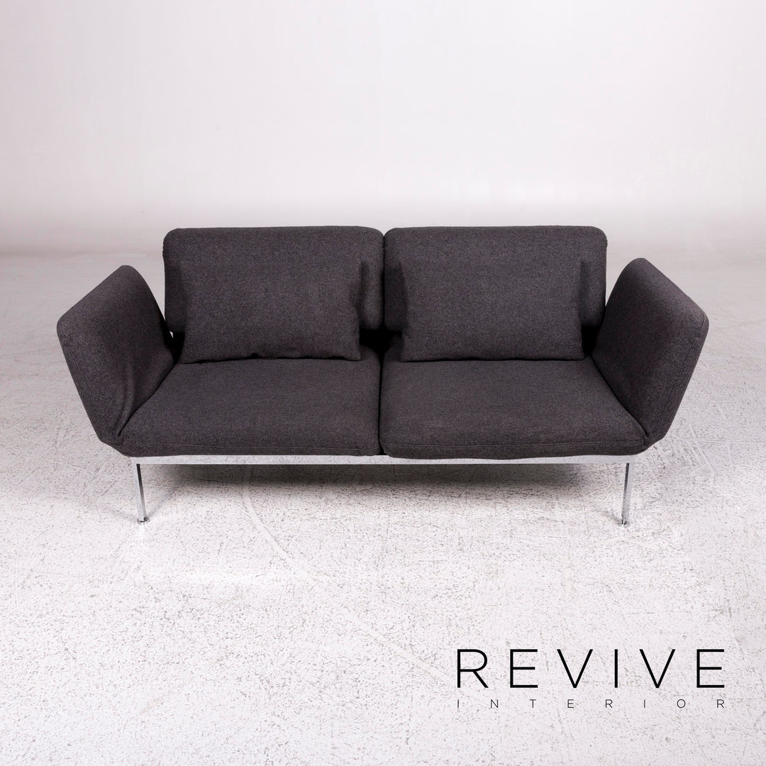 Brühl & Sippold Roro Stoff Sofa Filz Grau Zweisitzer Relaxfunktion Schlaffunktion Funktion Couch #10138