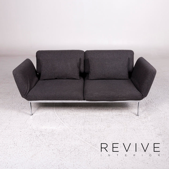 Brühl & Sippold Roro Stoff Sofa Filz Grau Zweisitzer Relaxfunktion Schlaffunktion Funktion Couch #10138