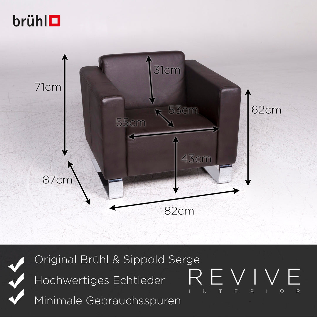 Brühl & Sippold Serge Leder Sessel Braun #9253