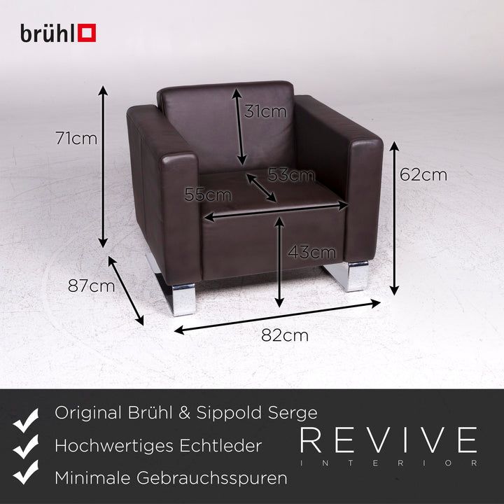 Brühl & Sippold Serge Leder Sessel Braun #9253