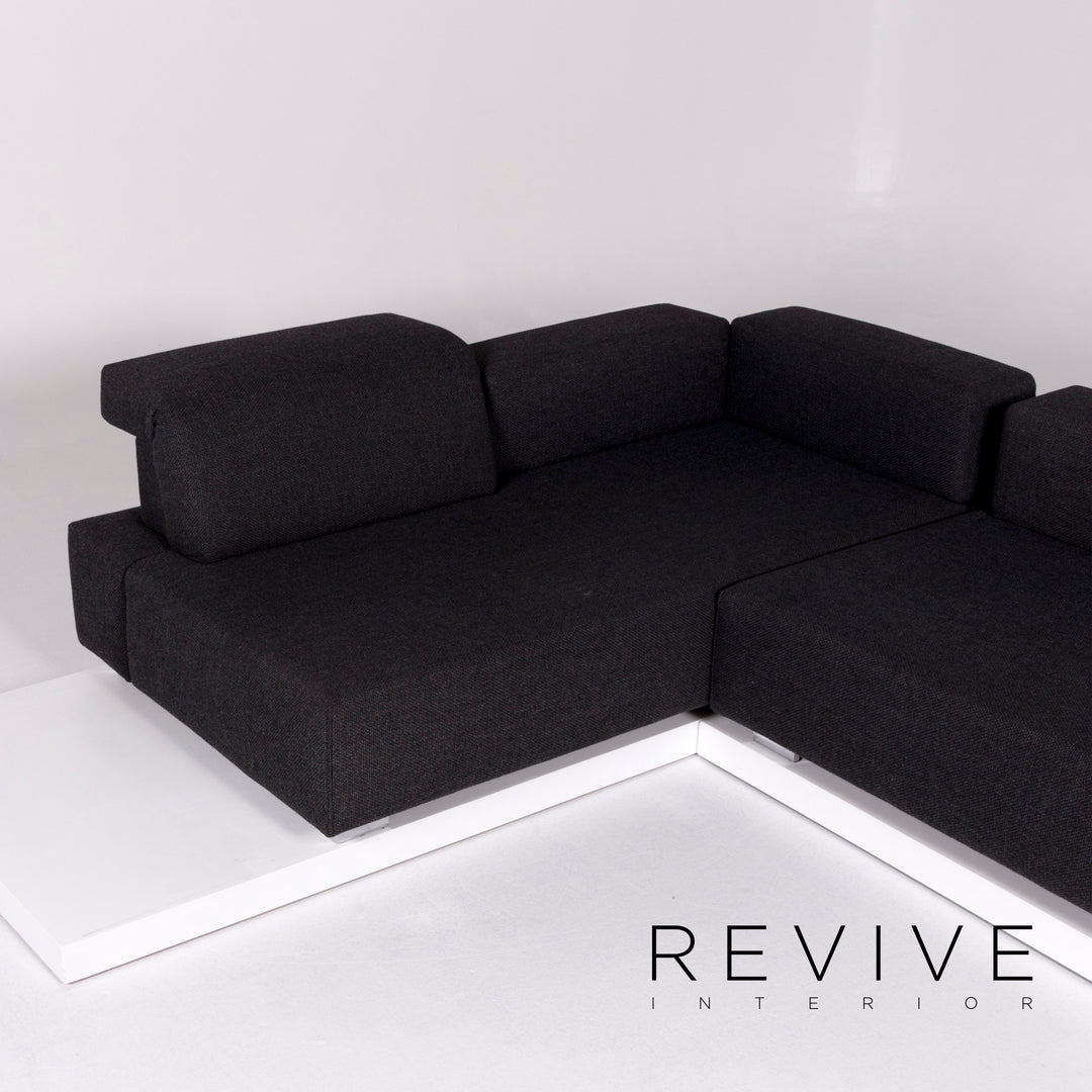 Brühl & Sippold Stoff Ecksofa Anthrazit Grau Sofa Couch #10388