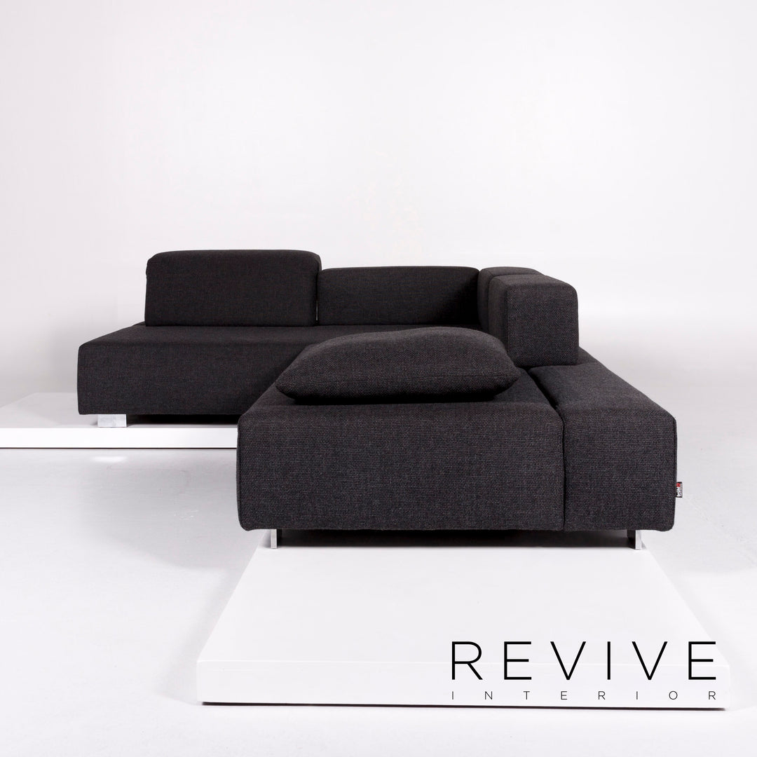 Brühl & Sippold Stoff Ecksofa Anthrazit Grau Sofa Couch #10388