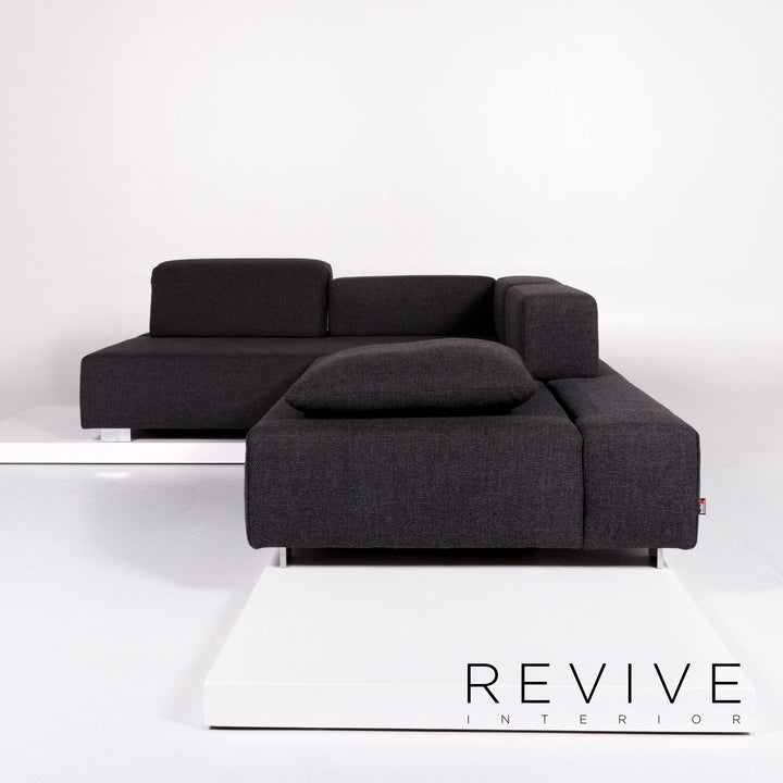 Brühl & Sippold Stoff Ecksofa Anthrazit Grau Sofa Couch #10388
