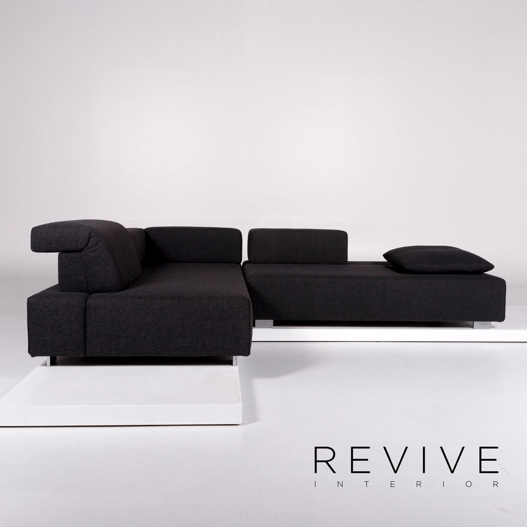 Brühl & Sippold Stoff Ecksofa Anthrazit Grau Sofa Couch #10388