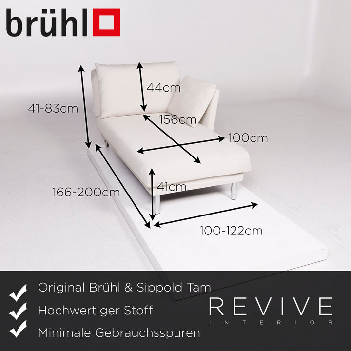 Brühl & Sippold Tam Stoff Sofa Weiß Zweisitzer inkl. Funktion #11753