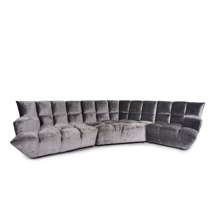Bretz Cloud 7 Samt Stoff Velours Ecksofa Silber Sofa Couch Bretz Brothers #10822