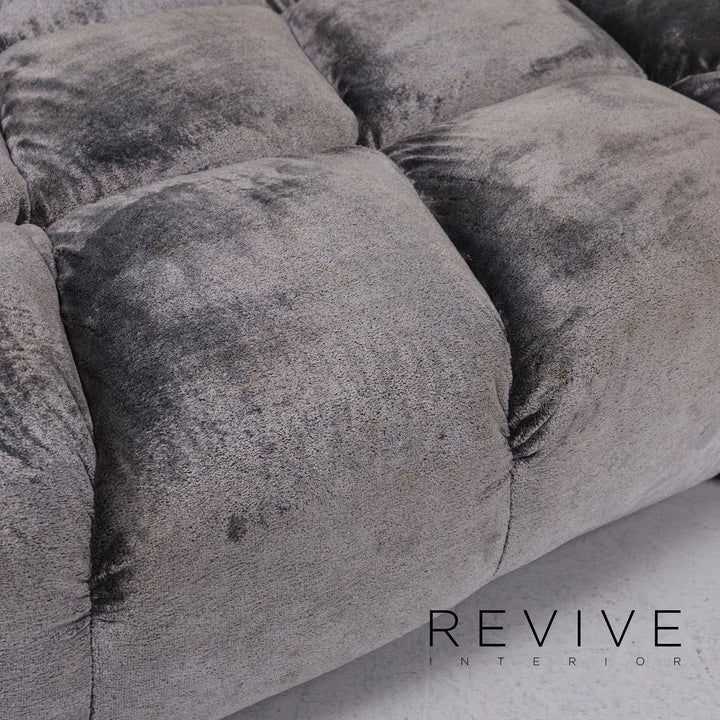 Bretz Cloud 7 Samt Stoff Velours Ecksofa Silber Sofa Couch Bretz Brothers #10822