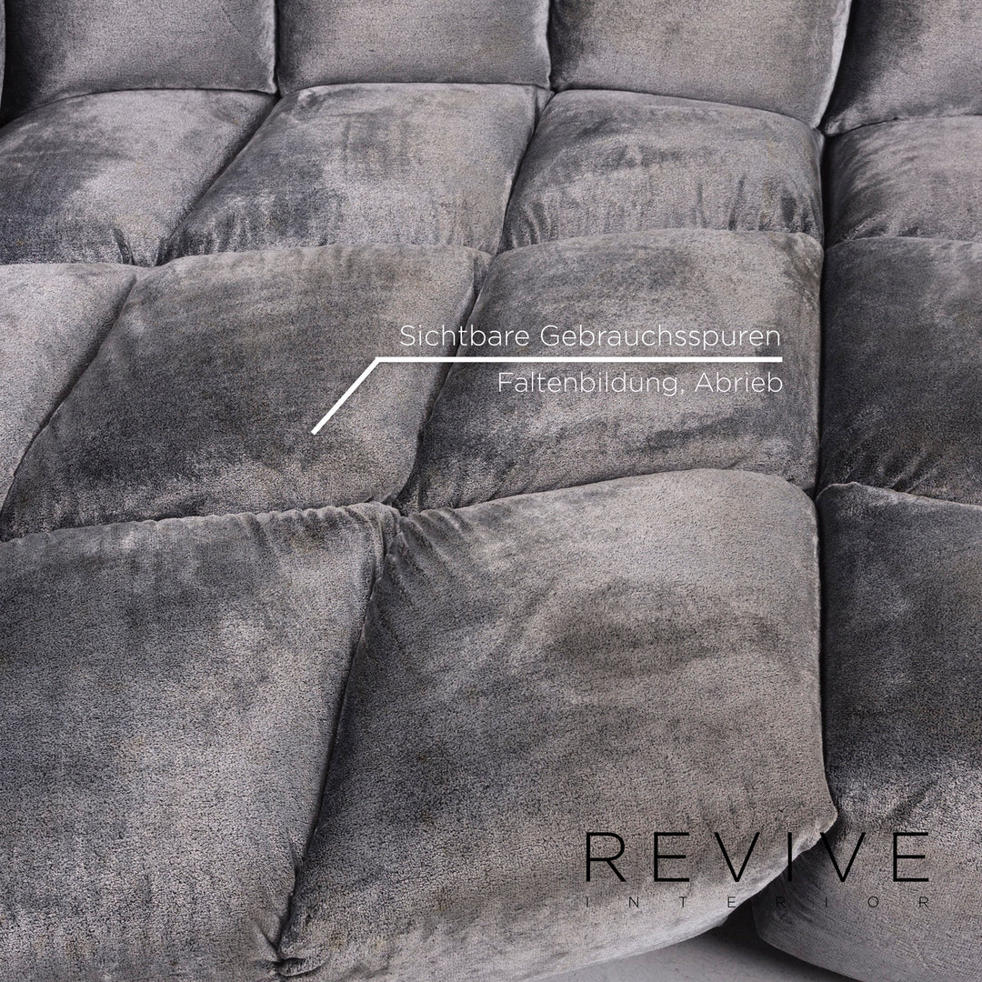 Bretz Cloud 7 Samt Stoff Velours Ecksofa Silber Sofa Couch Bretz Brothers #10822