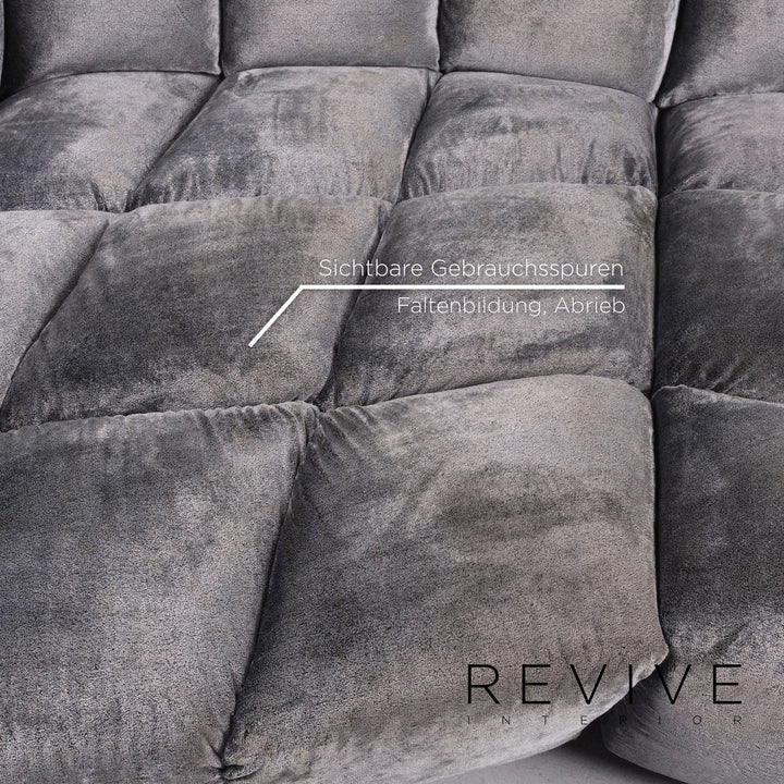 Bretz Cloud 7 Samt Stoff Velours Ecksofa Silber Sofa Couch Bretz Brothers #10822