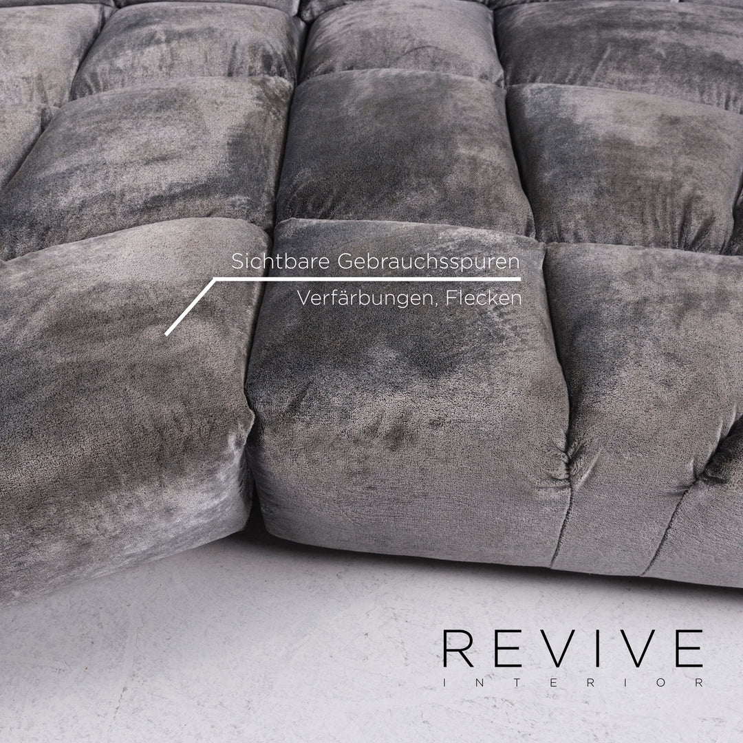 Bretz Cloud 7 Samt Stoff Velours Ecksofa Silber Sofa Couch Bretz Brothers #10822