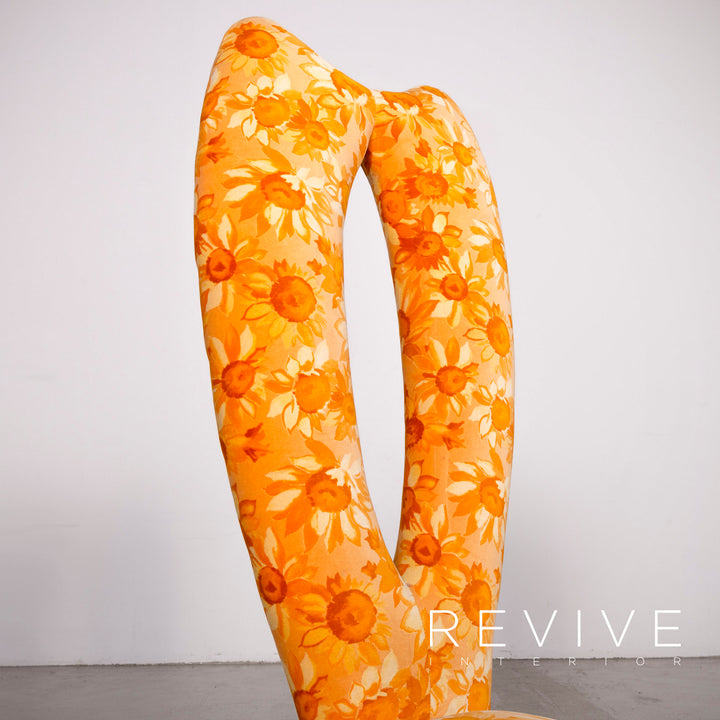 Bretz Designer Stoff Sessel Orange Gelb Stuhl #8098