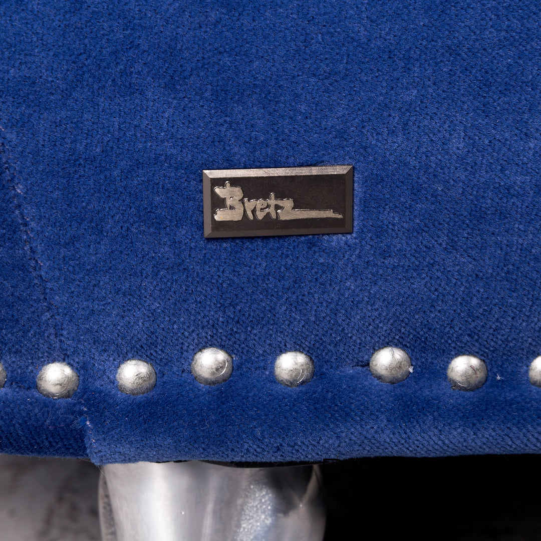 Bretz Gaudi Samt Stoff Sofa Blau Zweisitzer Couch #9911