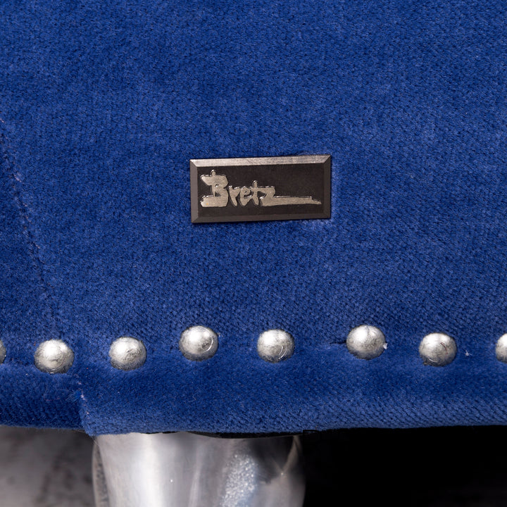 Bretz Gaudi Samt Stoff Sofa Blau Zweisitzer Couch #9911