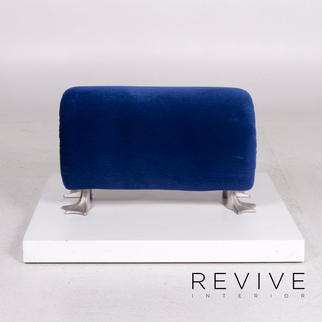 Bretz Gaudi Samt Hocker Blau #11749