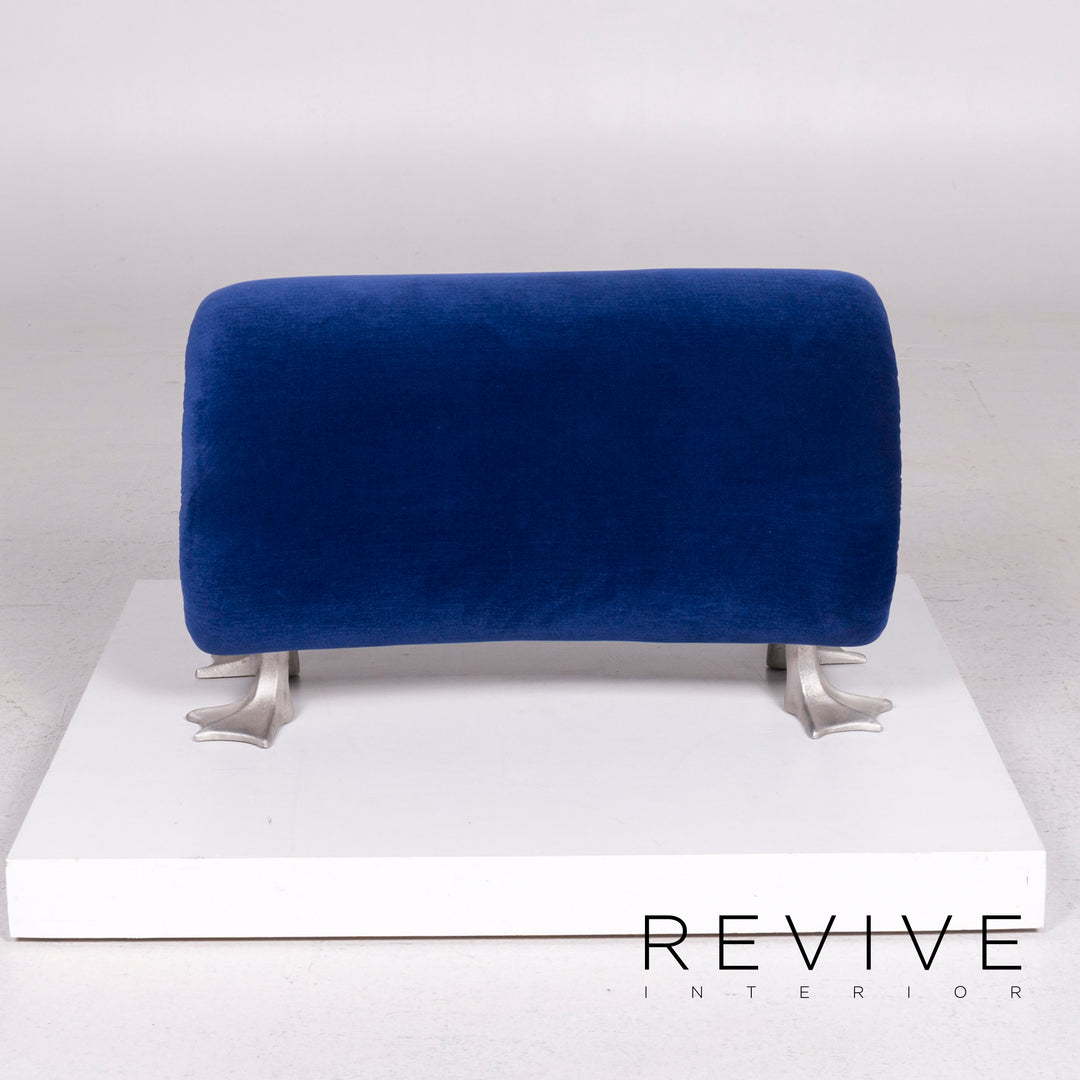 Bretz Gaudi Samt Hocker Blau #11749