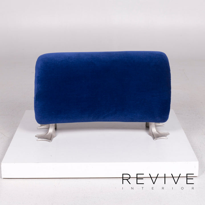 Bretz Gaudi Samt Hocker Blau #11749