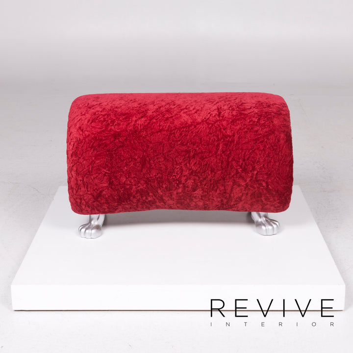 Bretz Gaudi Samt Hocker Rot #11920