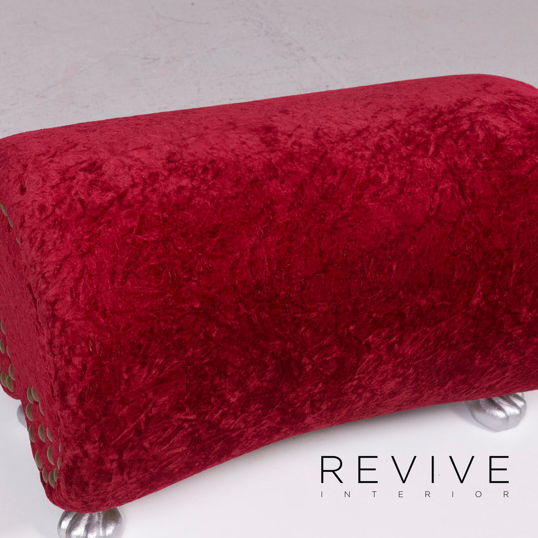 Bretz Gaudi Samt Hocker Rot #11920