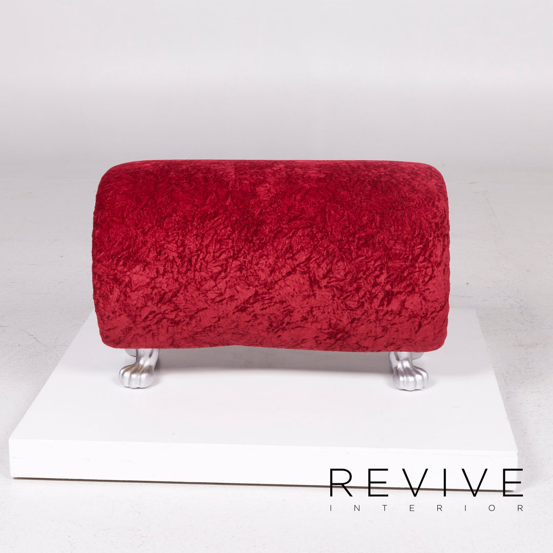 Bretz Gaudi Samt Hocker Rot #11920