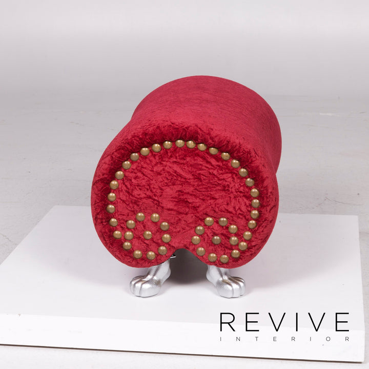 Bretz Gaudi Samt Hocker Rot #11920