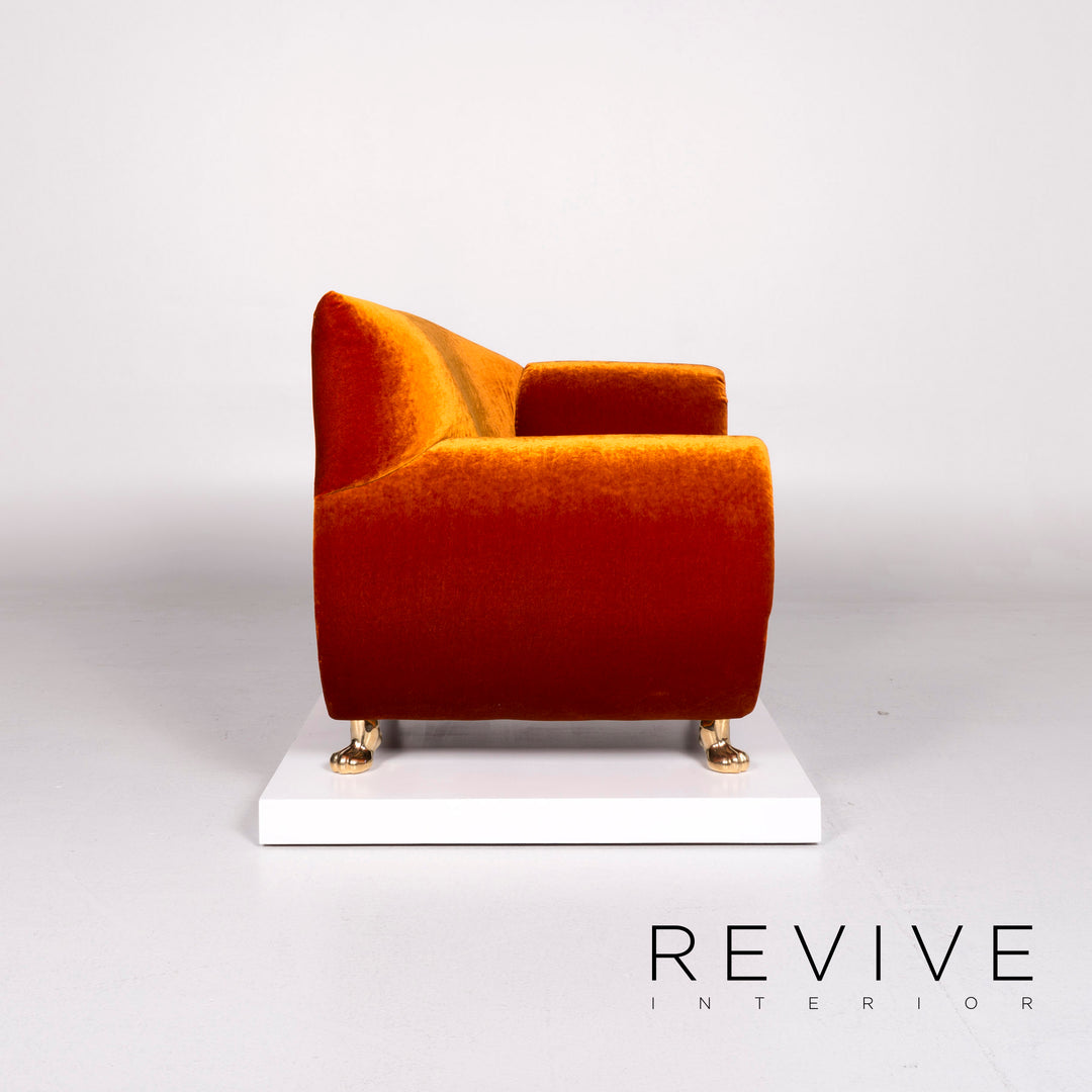 Bretz Gaudi Samt Stoff Sessel Orange Kupfer #10452