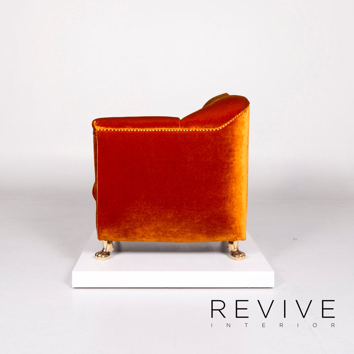 Bretz Gaudi Samt Stoff Sessel Orange Kupfer #10452