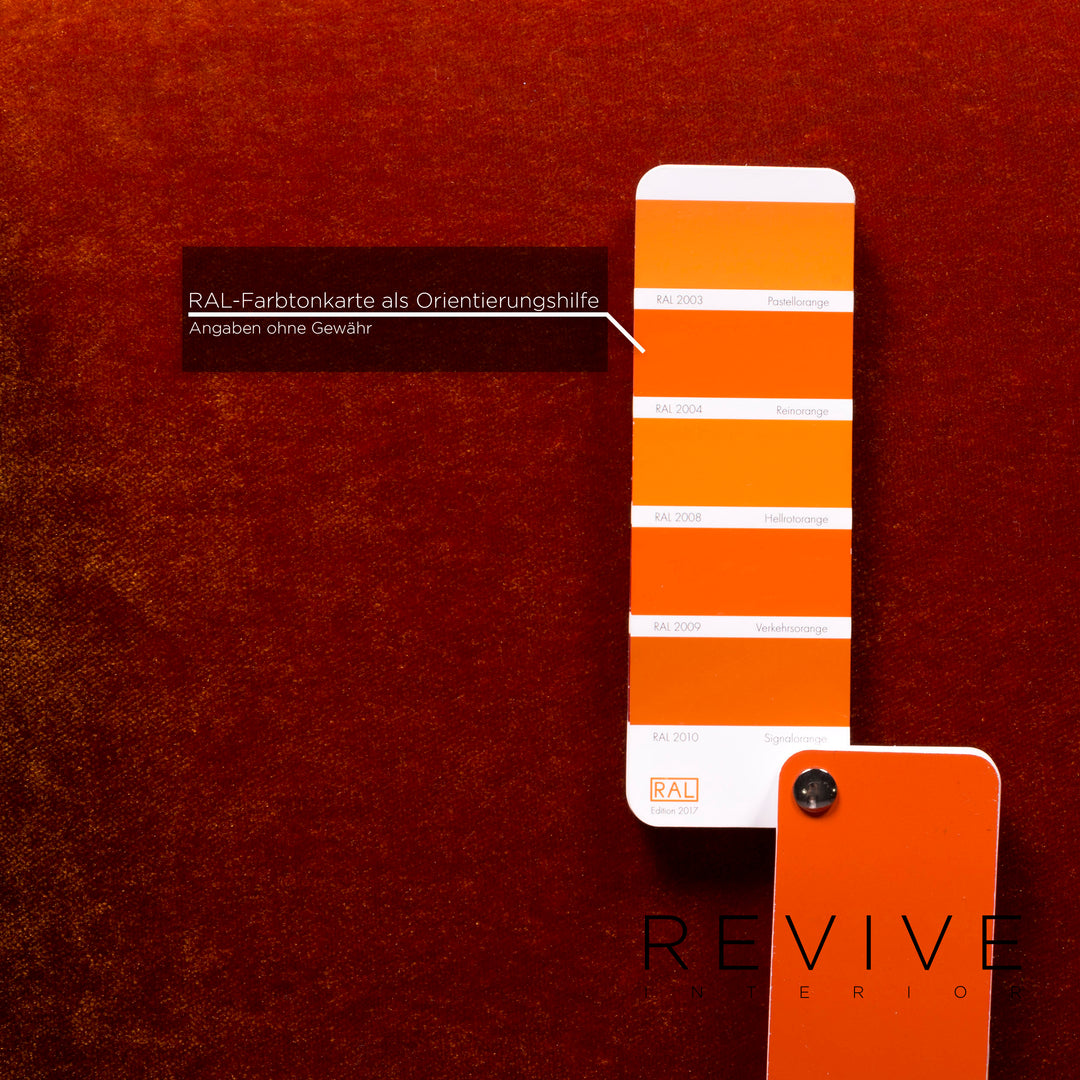 Bretz Gaudi Samt Stoff Sessel Orange Kupfer #10454